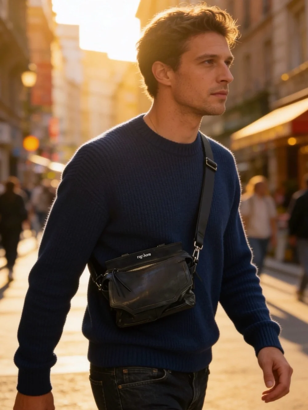 Rag & Bone black leather Pilot satchel